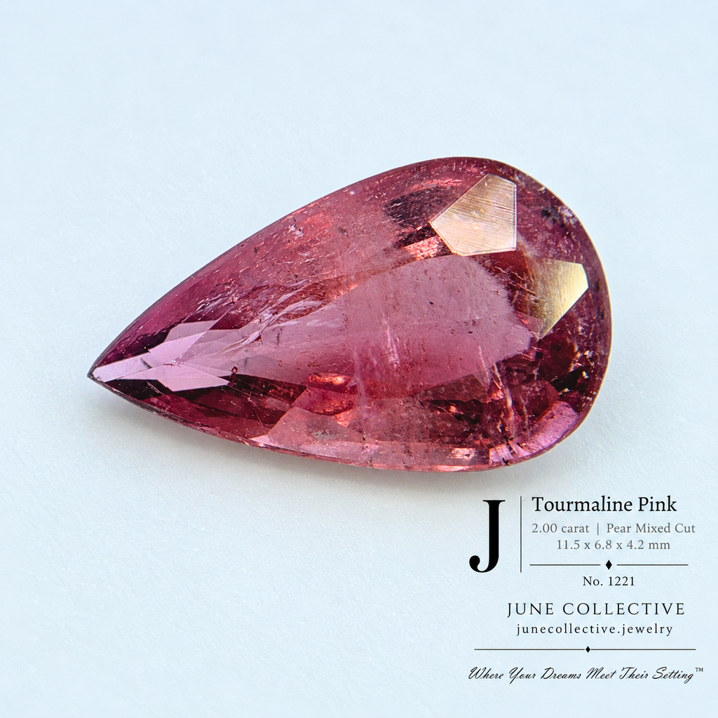 Natural Pink Tourmaline 2.00 Ct Pear Cut Loose Gemstone