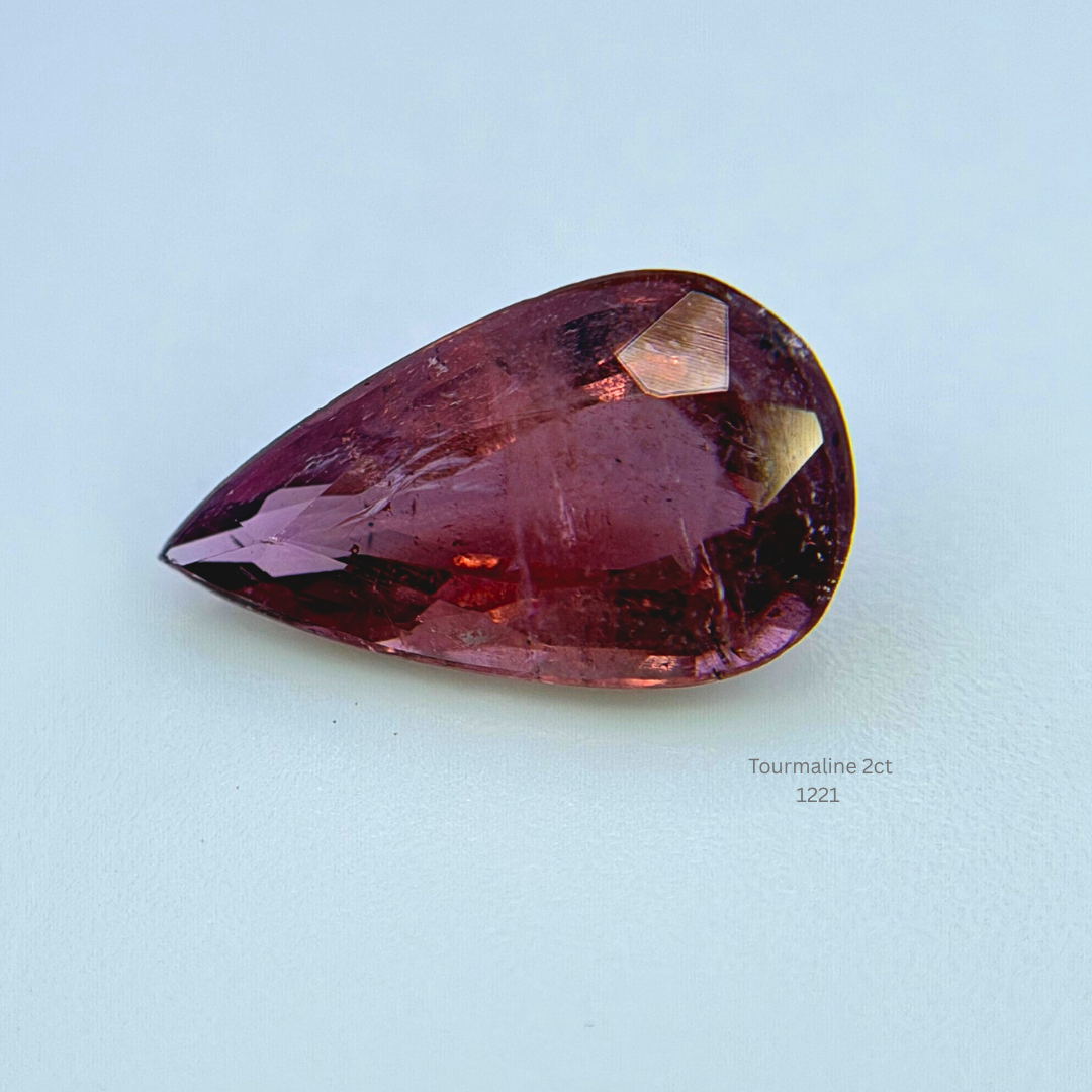 Natural Pink Tourmaline 2.00 Ct Pear Cut Loose Gemstone