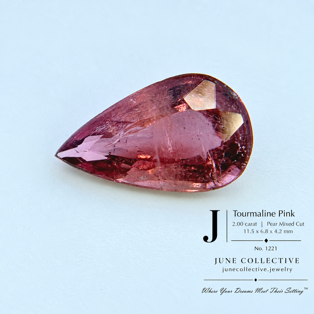Natural Pink Tourmaline 2.00 Ct Pear Cut Loose Gemstone