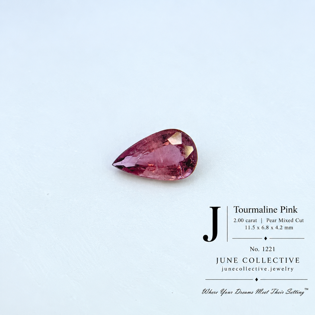 Natural Pink Tourmaline 2.00 Ct Pear Cut Loose Gemstone