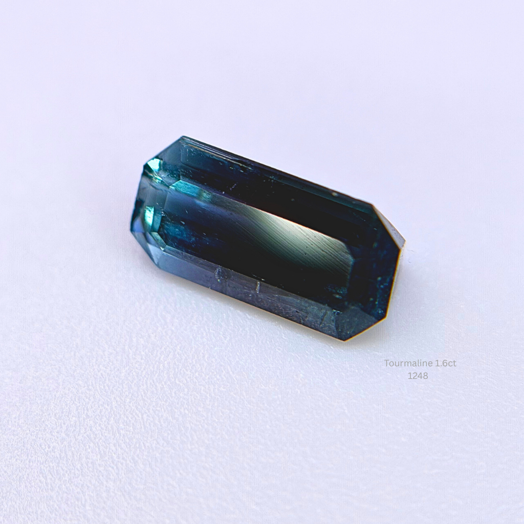 Natural Blue Green Tourmaline 1.60 Ct Emerald Cut