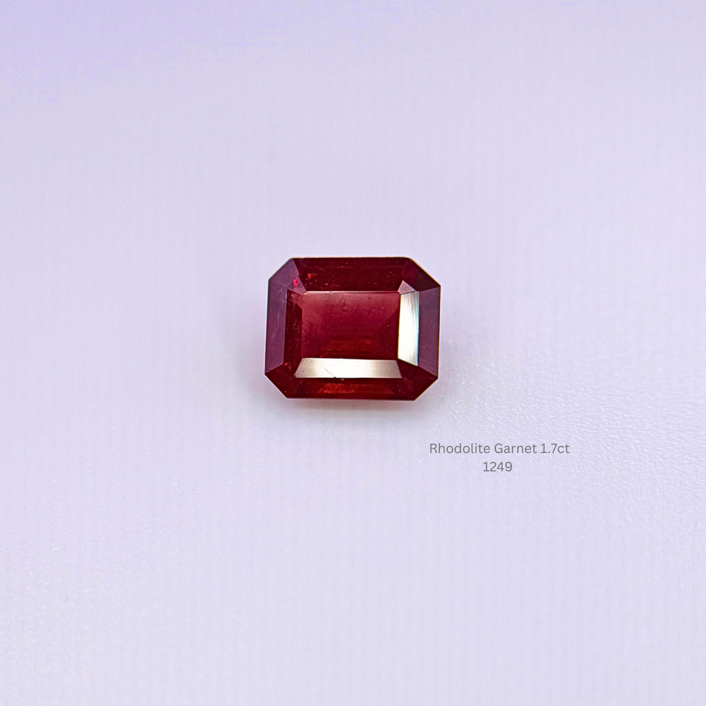 Natural Rhodolite Garnet 1.70 Ct Emerald Cut