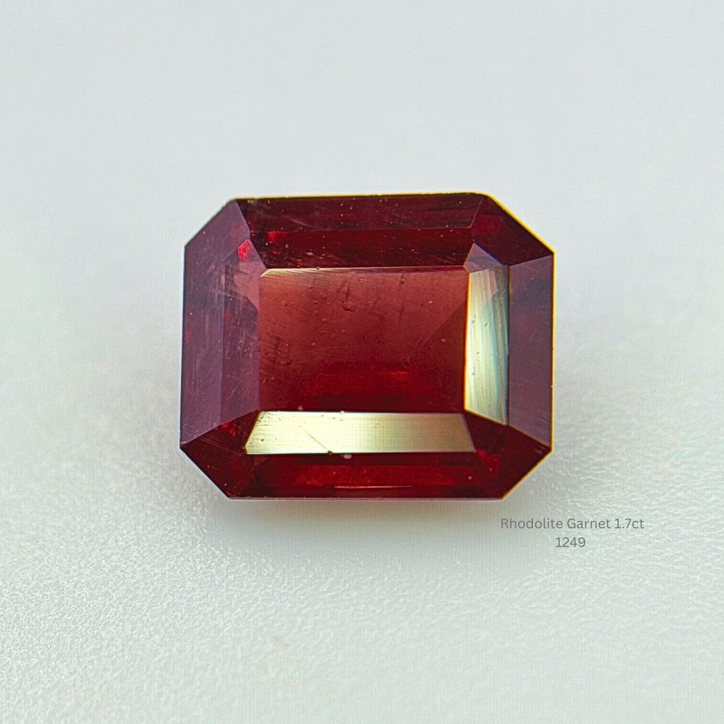 Natural Rhodolite Garnet 1.70 Ct Emerald Cut