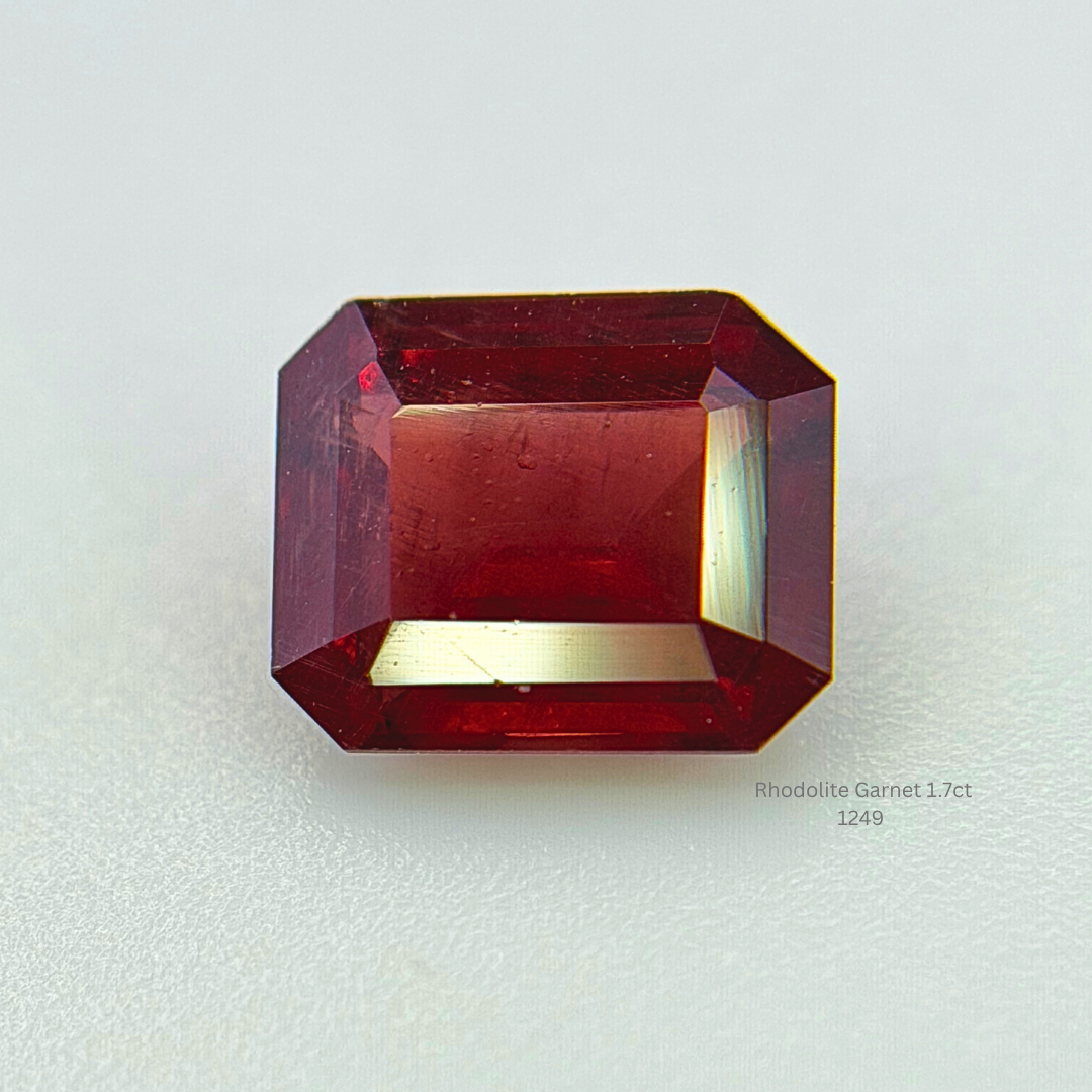 Natural Rhodolite Garnet 1.70 Ct Emerald Cut