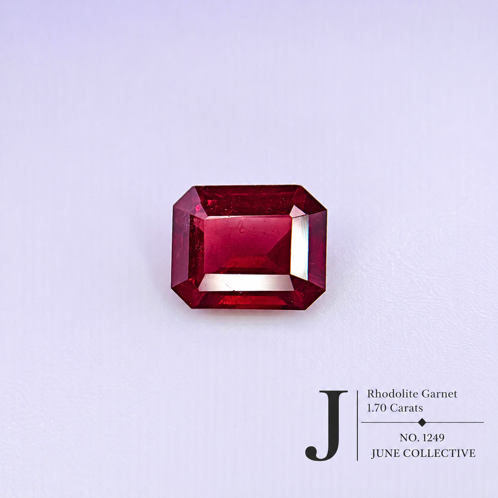 Natural Rhodolite Garnet 1.70 Ct Emerald Cut