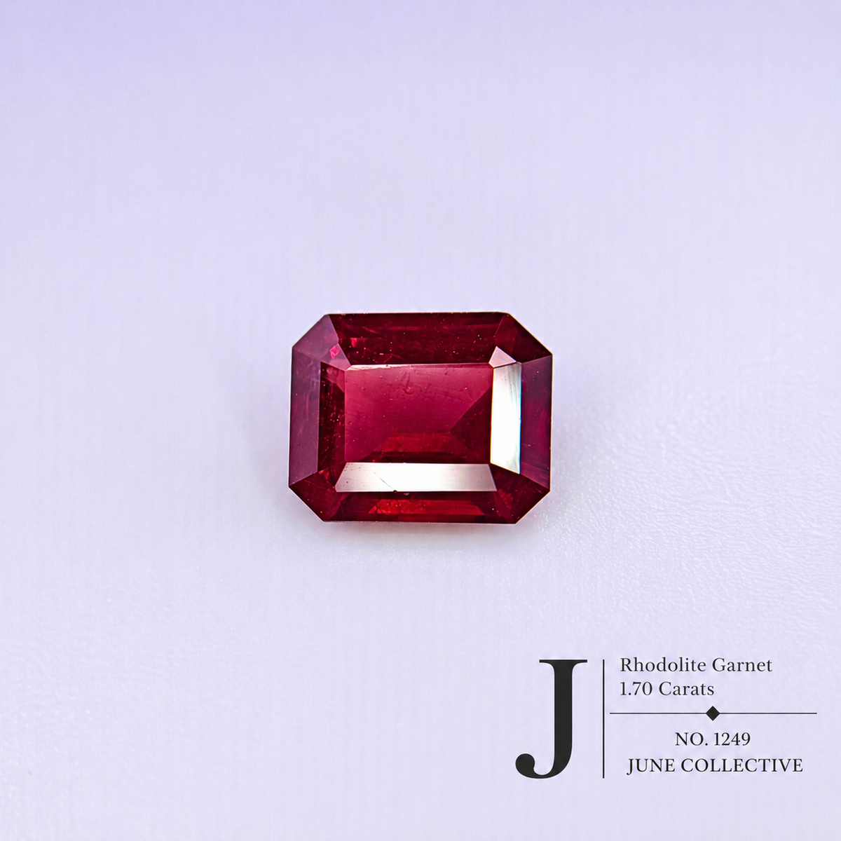 Natural Rhodolite Garnet 1.70 Ct Emerald Cut