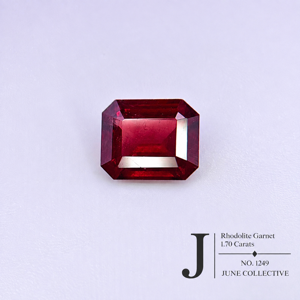 Natural Rhodolite Garnet 1.70 Ct Emerald Cut