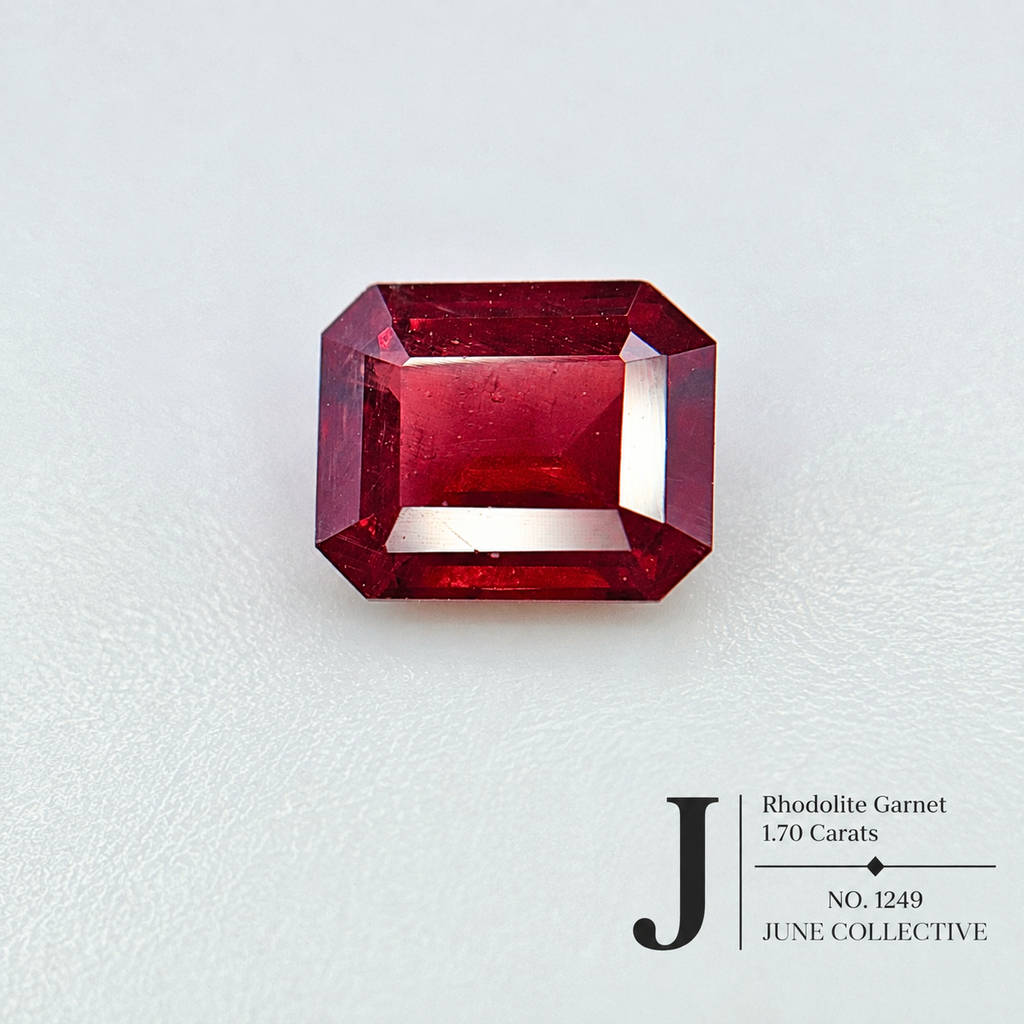 Natural Rhodolite Garnet 1.70 Ct Emerald Cut