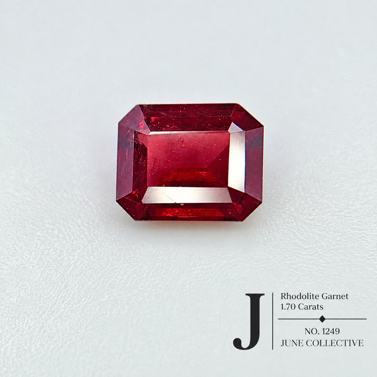 Natural Rhodolite Garnet 1.70 Ct Emerald Cut