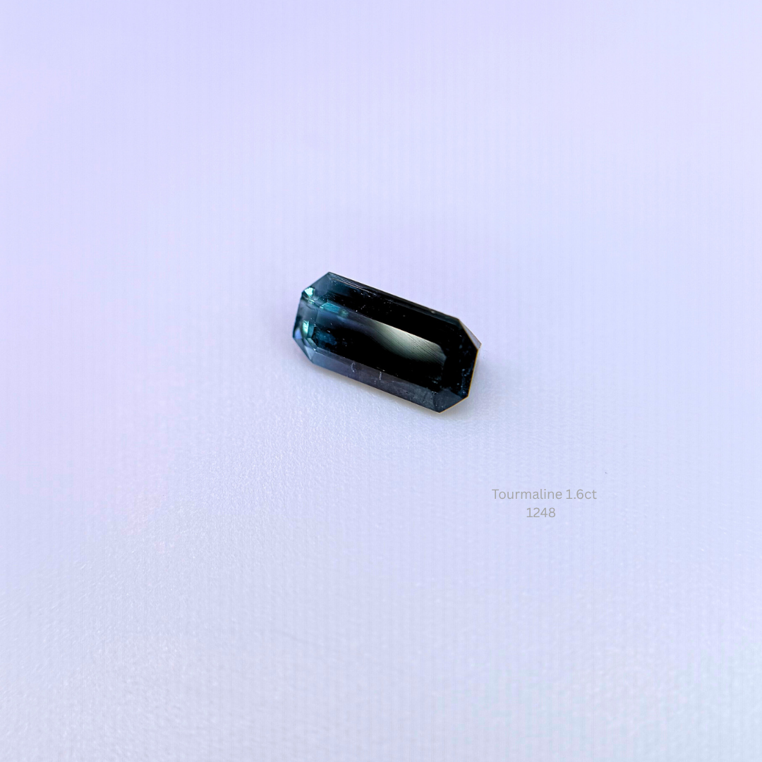Natural Bi-Color Tourmaline 1.20 Ct Emerald Cut