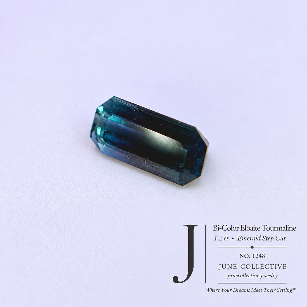 Natural Bi-Color Tourmaline 1.20 Ct Emerald Cut