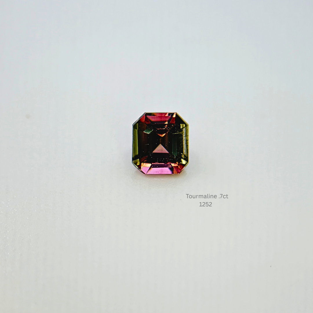 Natural Bi-Color Tourmaline 0.70 Ct Emerald Cut