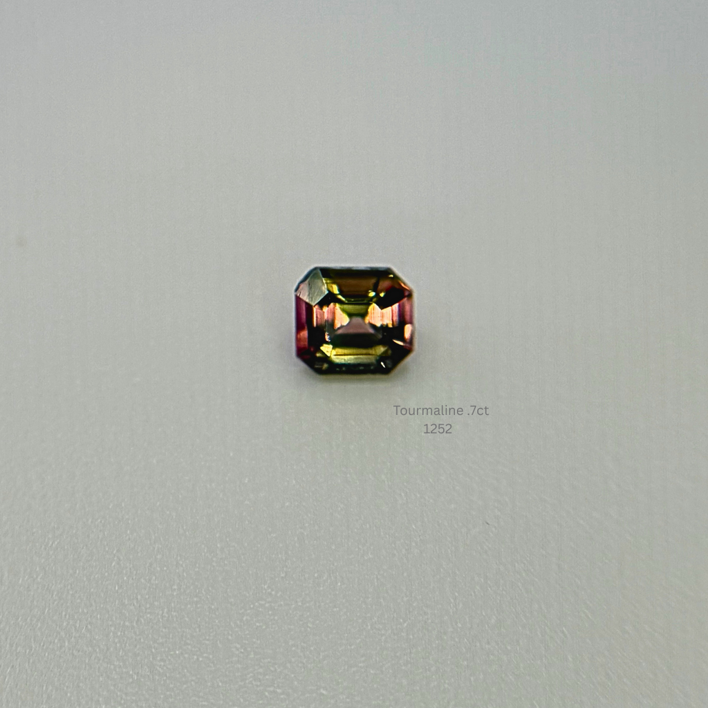 Natural Bi-Color Tourmaline 0.70 Ct Emerald Cut