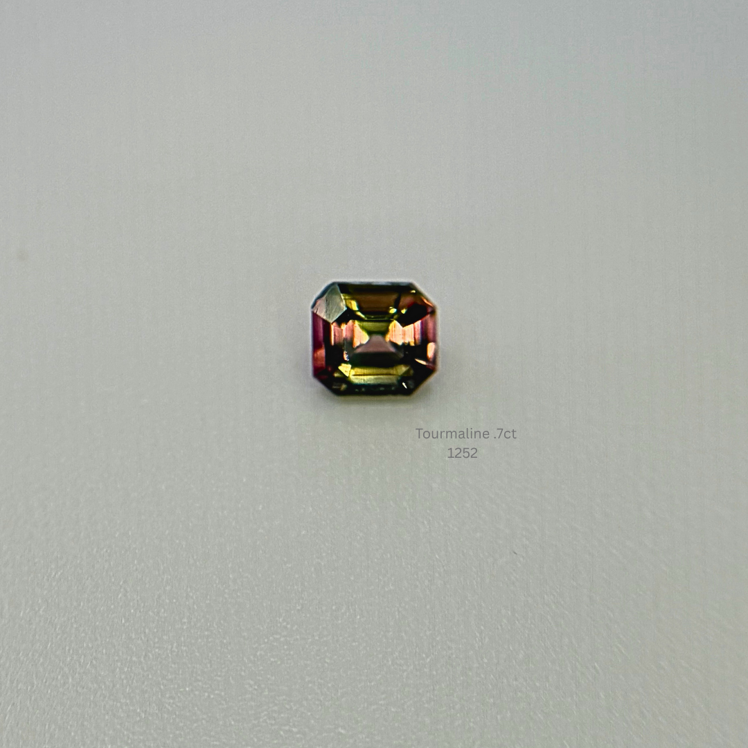 Natural Bi-Color Tourmaline 0.70 Ct Emerald Cut