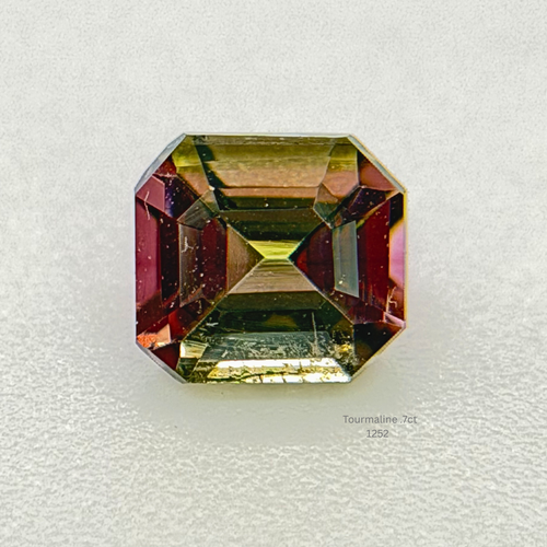 Natural Bi-Color Tourmaline 0.70 Ct Emerald Cut