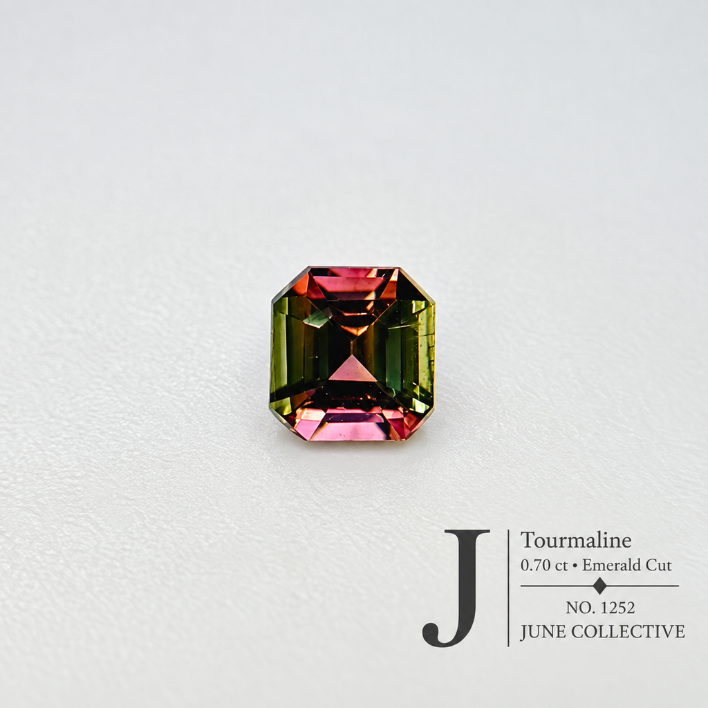 Natural Bi-Color Tourmaline 0.70 Ct Emerald Cut