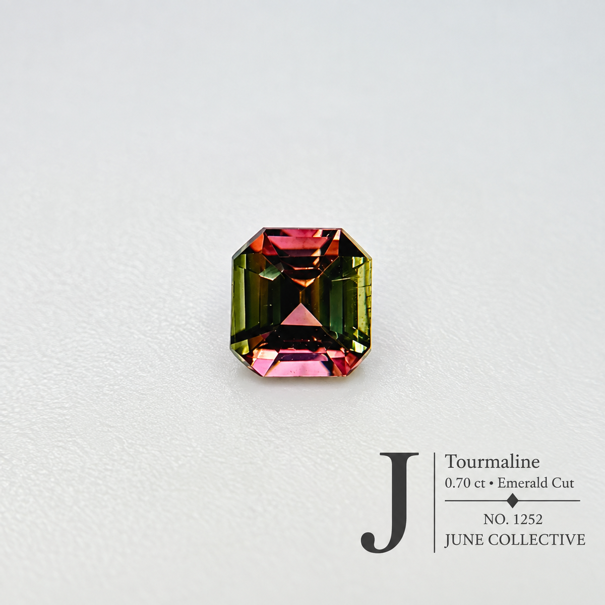 Natural Bi-Color Tourmaline 0.70 Ct Emerald Cut
