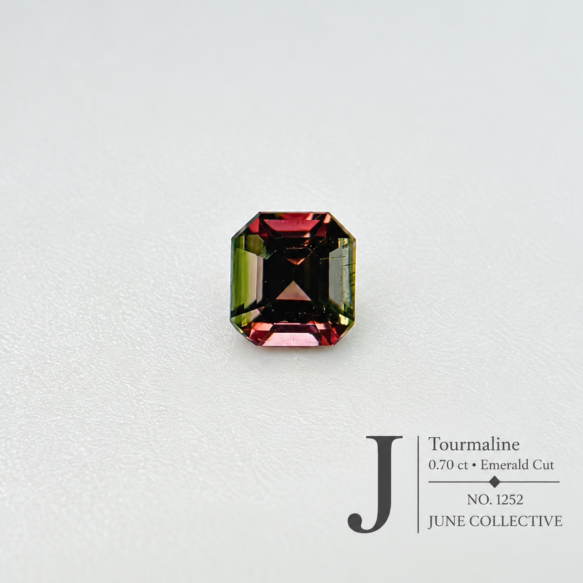 Natural Bi-Color Tourmaline 0.70 Ct Emerald Cut