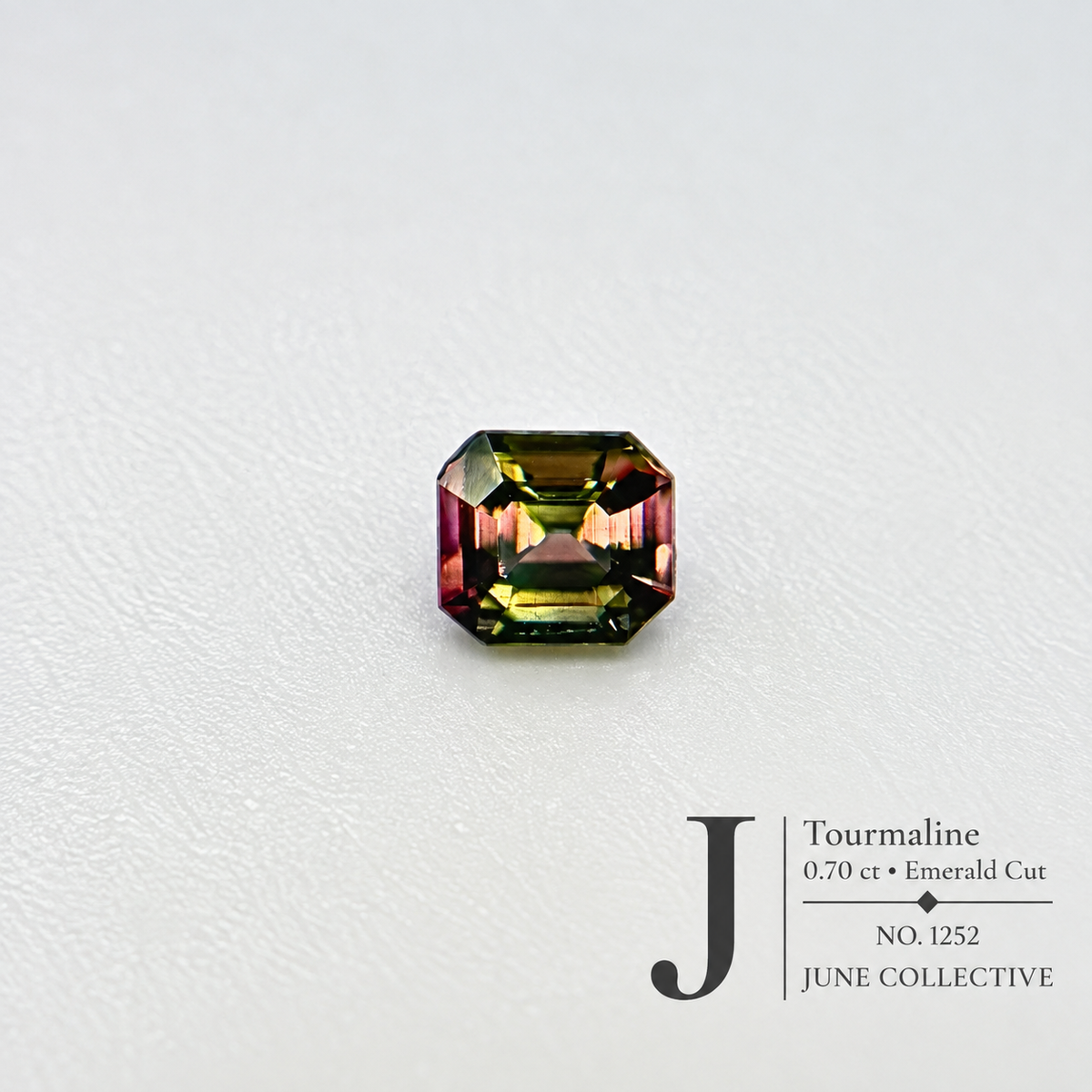 Natural Bi-Color Tourmaline 0.70 Ct Emerald Cut
