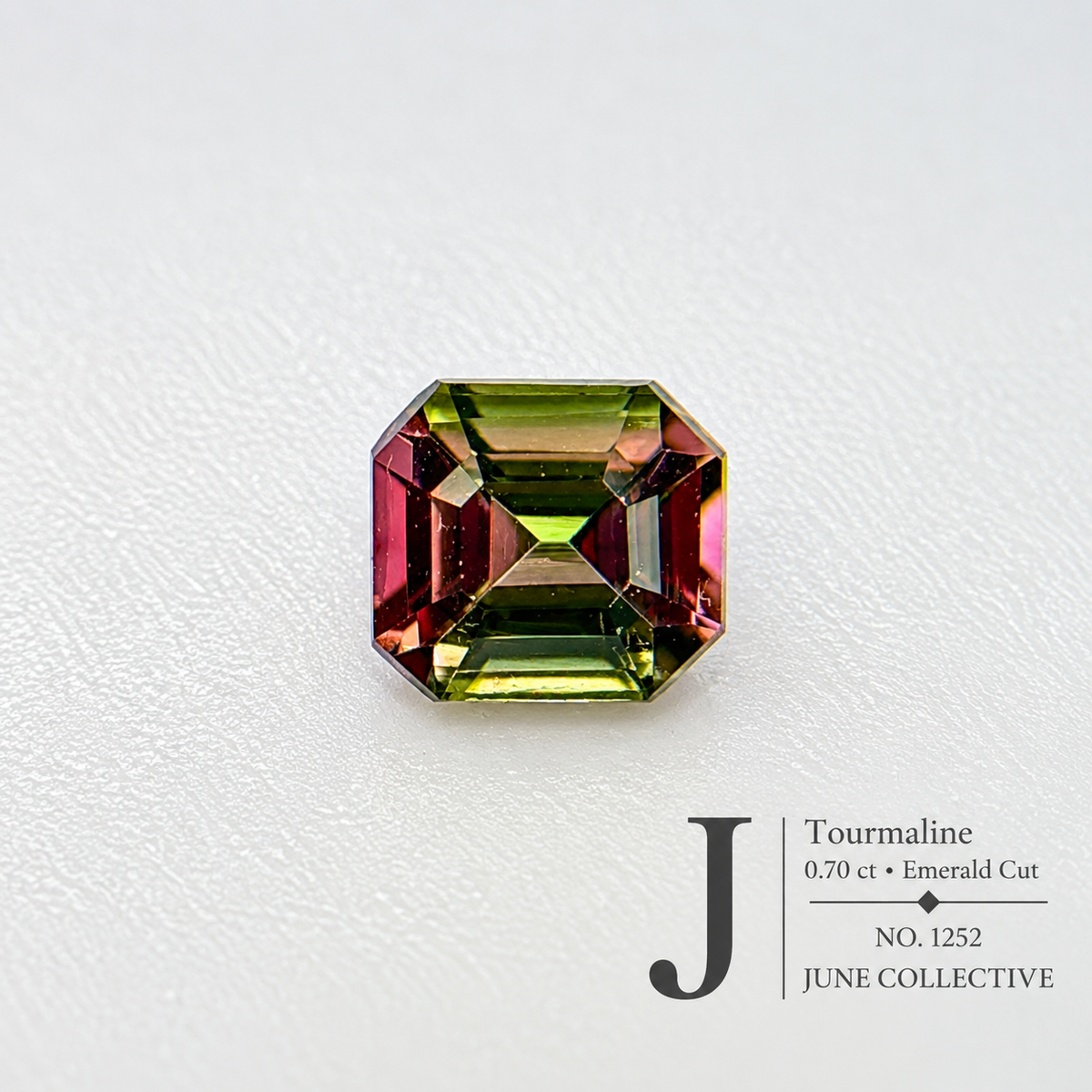 Natural Bi-Color Tourmaline 0.70 Ct Emerald Cut