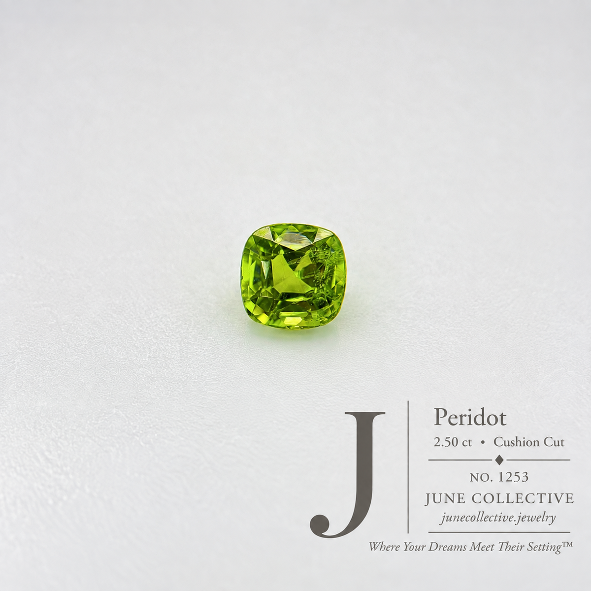 Natural Peridot 2.50 Ct Cushion Cut
