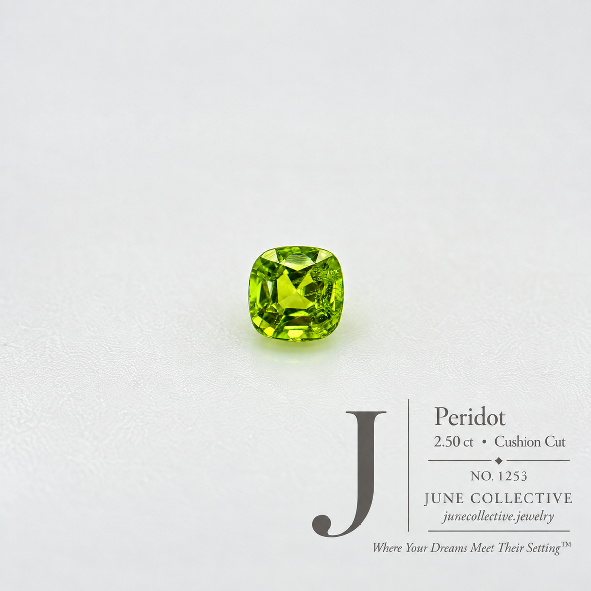 Natural Peridot 2.50 Ct Cushion Cut