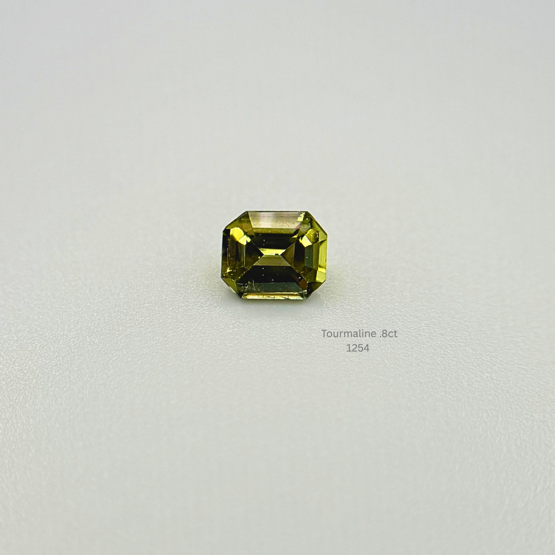 Natural Green Tourmaline 0.80ct Emerald Cut Loose Gemstone Eye Clean 5.7mm