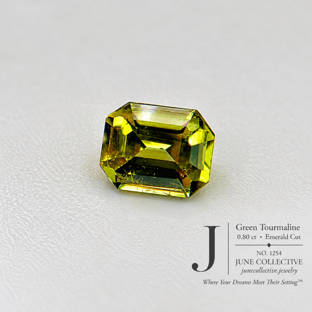 Natural Green Tourmaline 0.80 Ct Emerald Cut