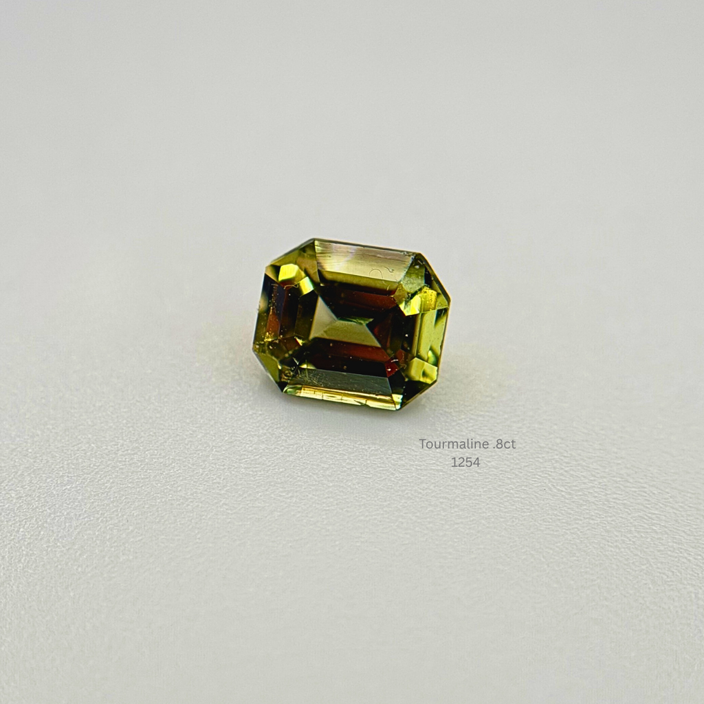 Natural Green Tourmaline 0.80ct Emerald Cut Loose Gemstone Eye Clean 5.7mm