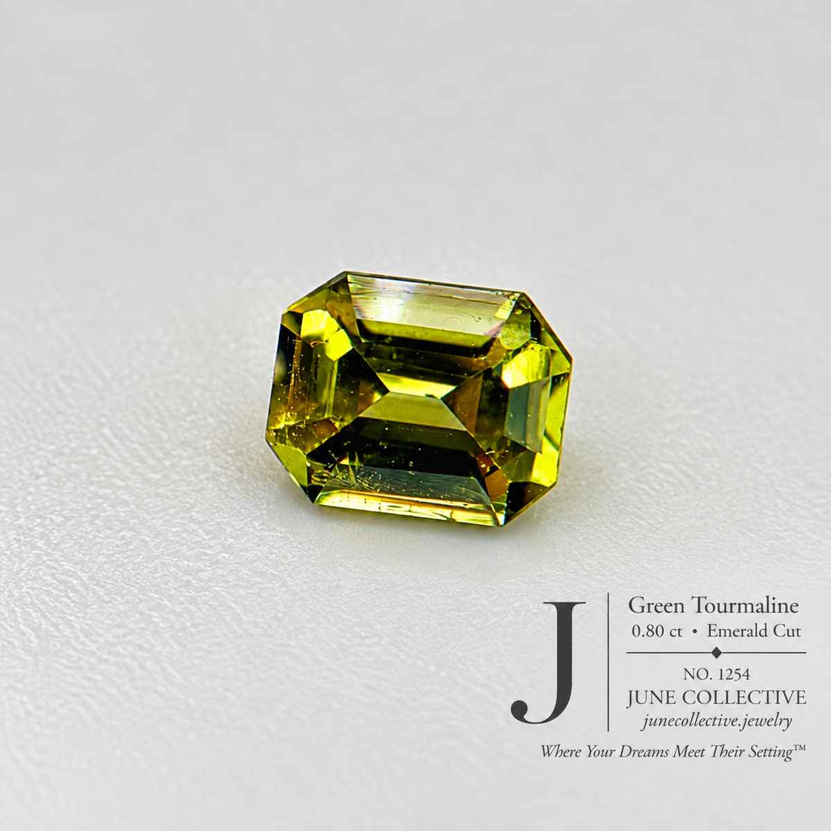 Natural Green Tourmaline 0.80 Ct Emerald Cut
