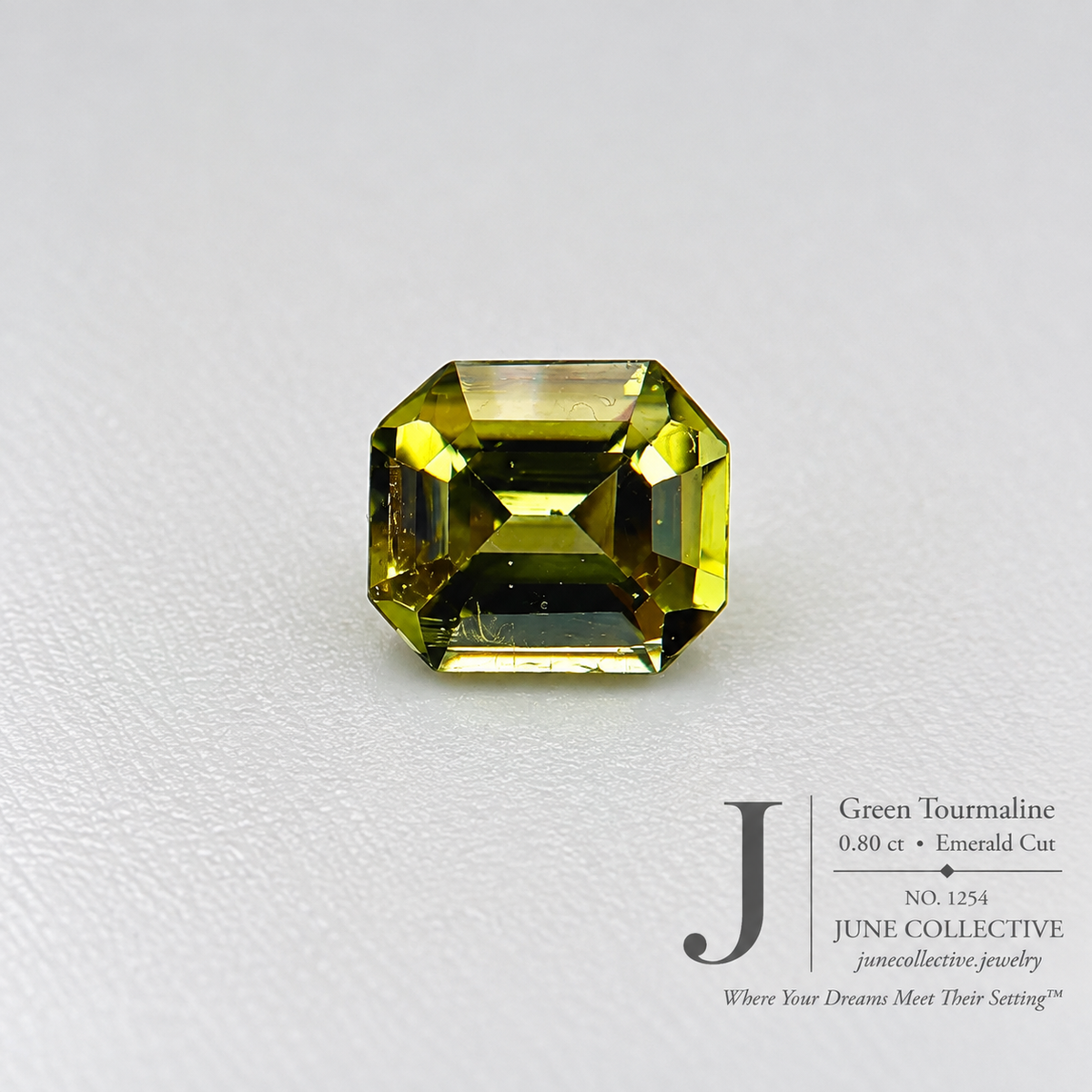 Natural Green Tourmaline 0.80 Ct Emerald Cut