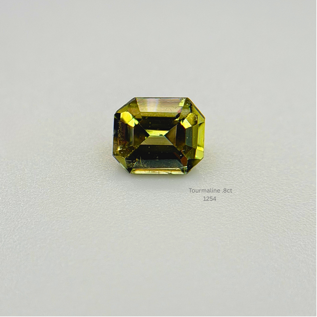 Natural Green Tourmaline 0.80ct Emerald Cut Loose Gemstone Eye Clean 5.7mm