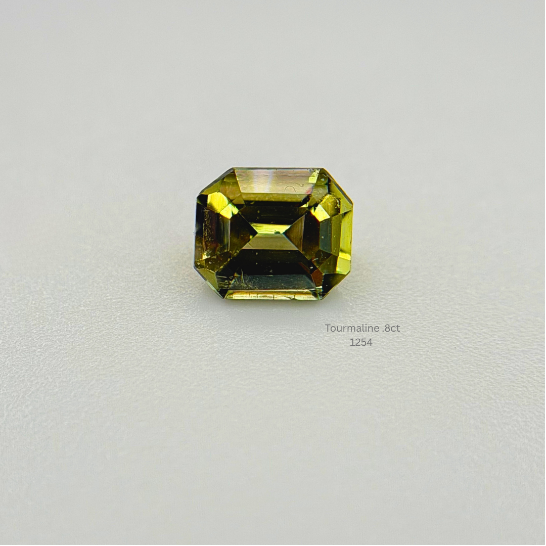 Natural Green Tourmaline 0.80ct Emerald Cut Loose Gemstone Eye Clean 5.7mm