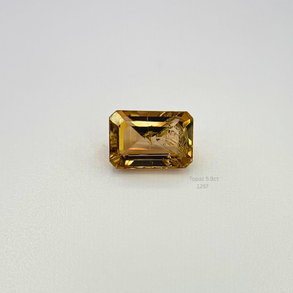 Natural 5.90 Carat Champagne Topaz Emerald Cut Loose Gemstone