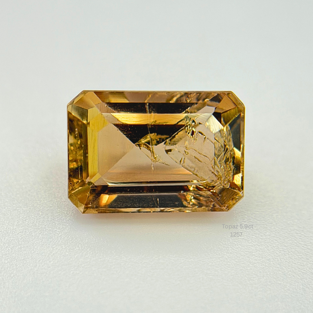 Natural 5.90 Carat Champagne Topaz Emerald Cut Loose Gemstone