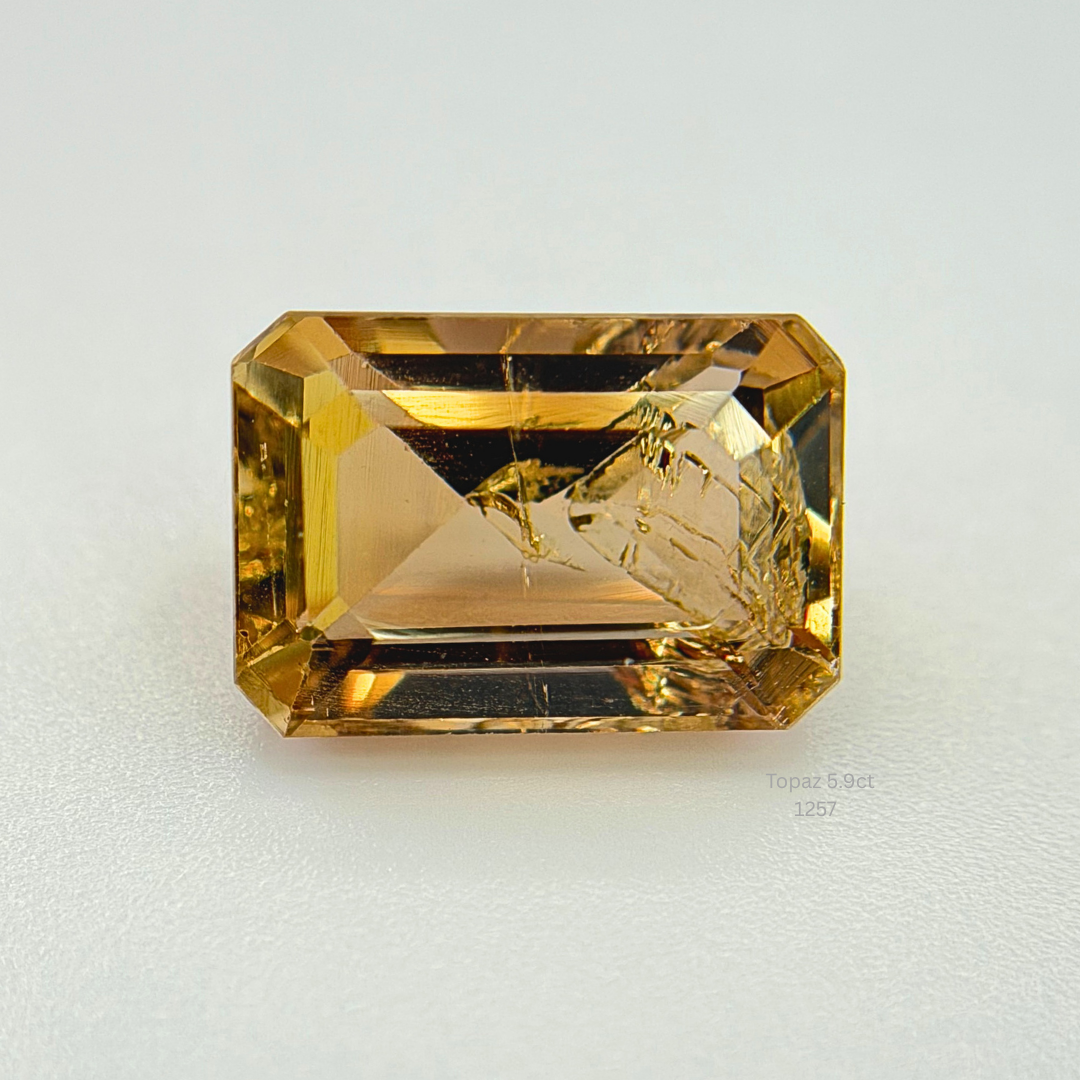 Natural 5.90 Carat Champagne Topaz Emerald Cut Loose Gemstone