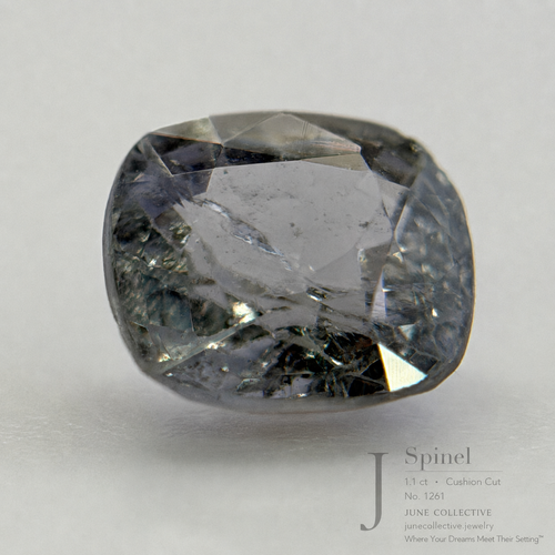 1.10 ct Natural Silvery Blue Spinel Cushion Cut Loose Gemstone Jewelry Making Supply