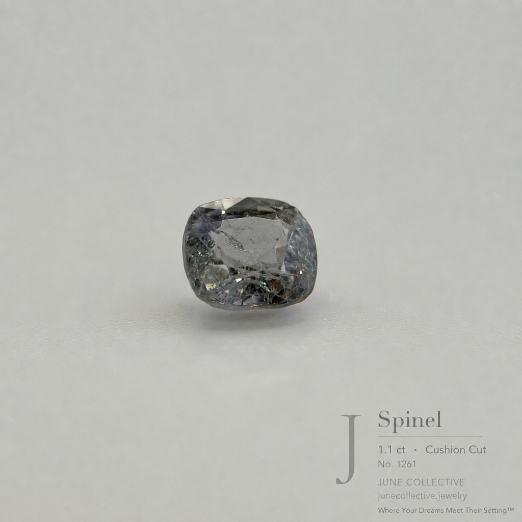 1.10 ct Natural Silvery Blue Spinel Cushion Cut Loose Gemstone Jewelry Making Supply