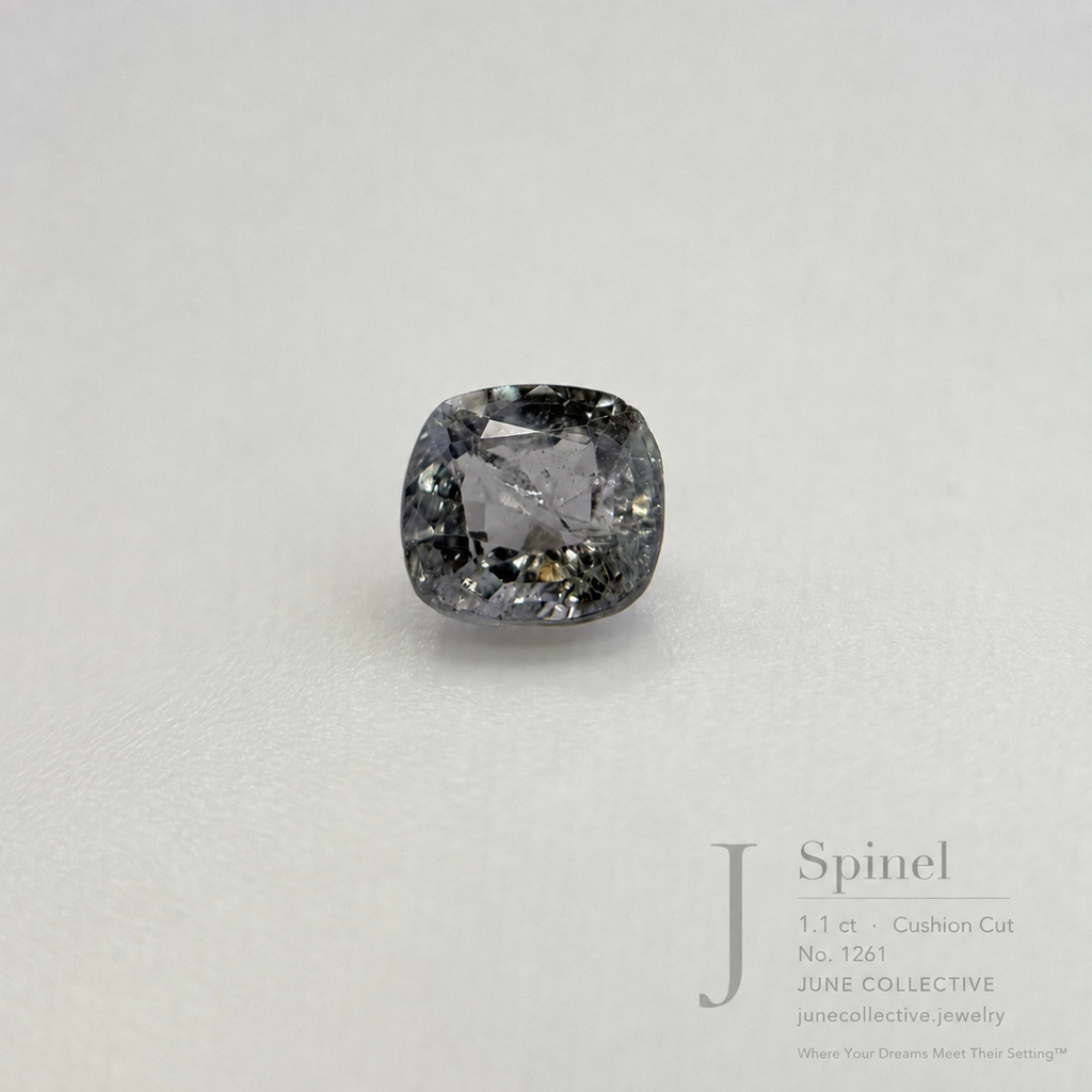 1.10 ct Natural Silvery Blue Spinel Cushion Cut Loose Gemstone Jewelry Making Supply
