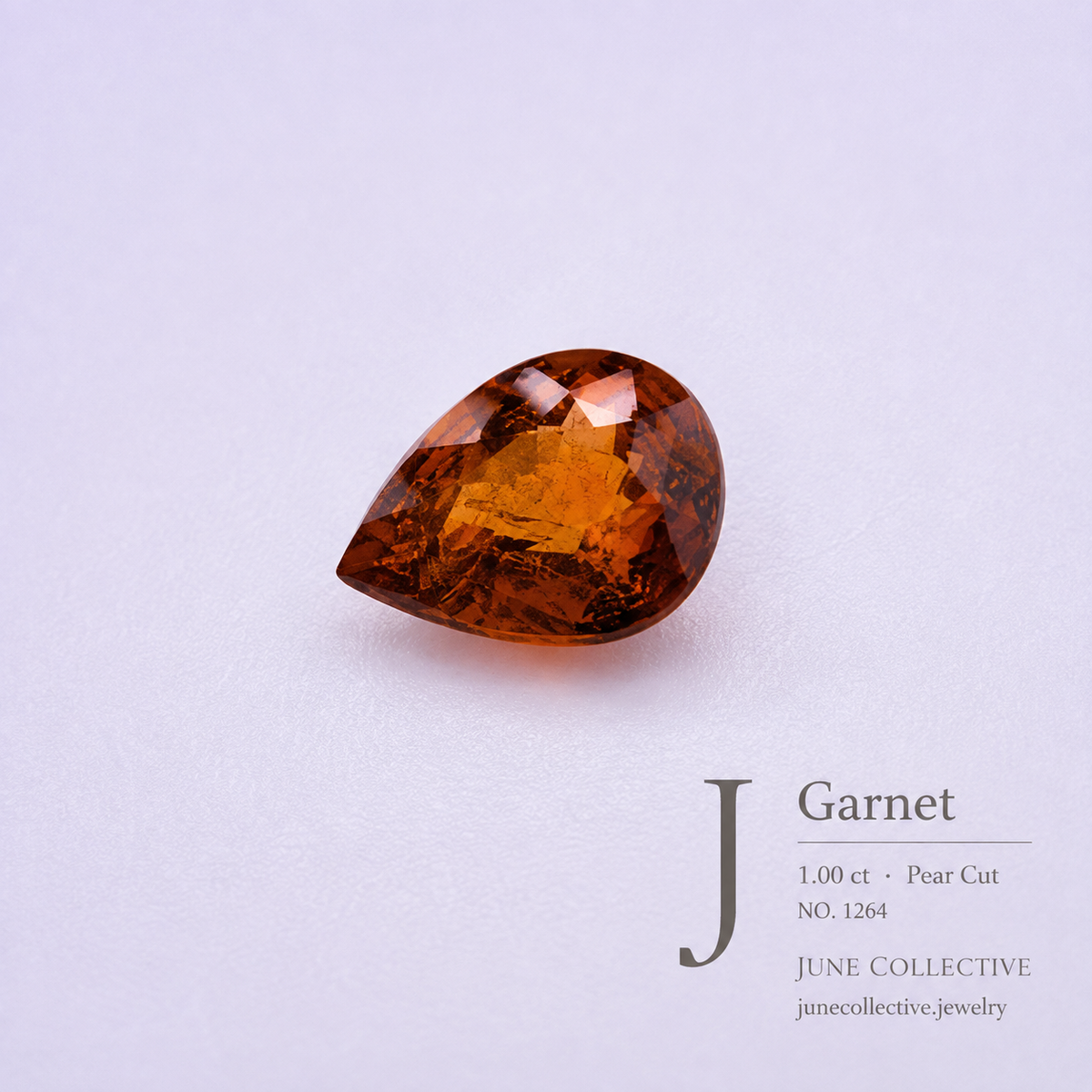 Natural Orange Garnet 1.00 Ct Pear Cut Loose Gemstone