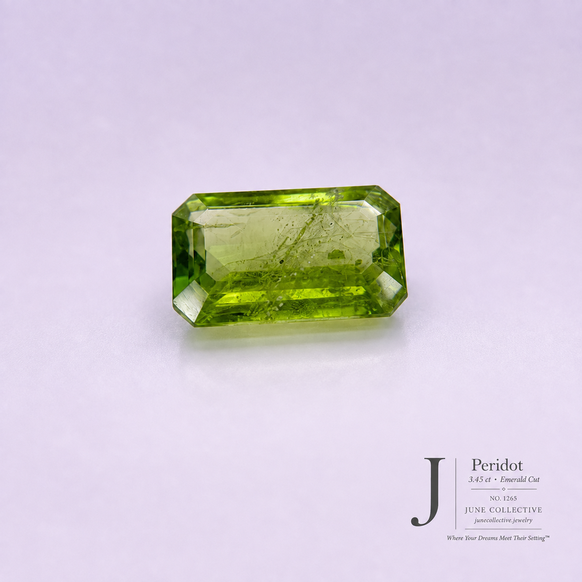 Natural Peridot 3.45 Carat Emerald Cut Natural Loose Gemstone