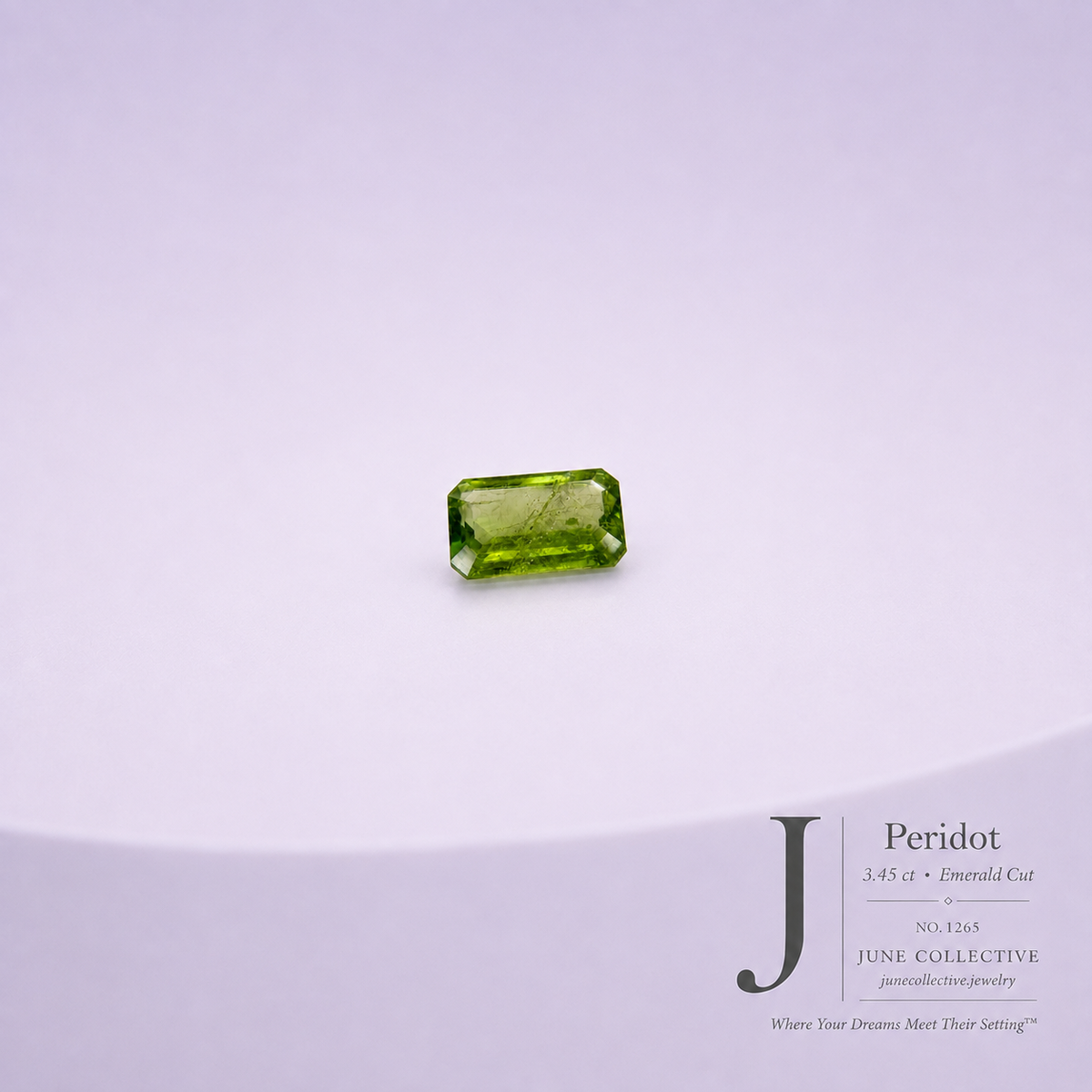 Natural Peridot 3.45 Carat Emerald Cut Natural Loose Gemstone