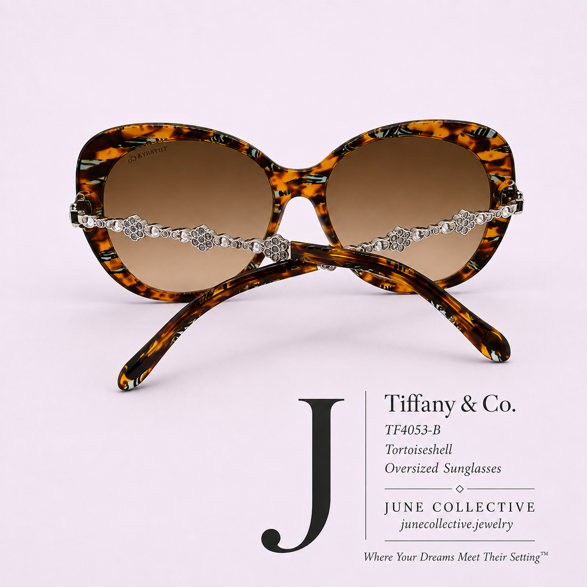 Tiffany & Co. TF4053-B Tortoiseshell Oversized Sunglasses