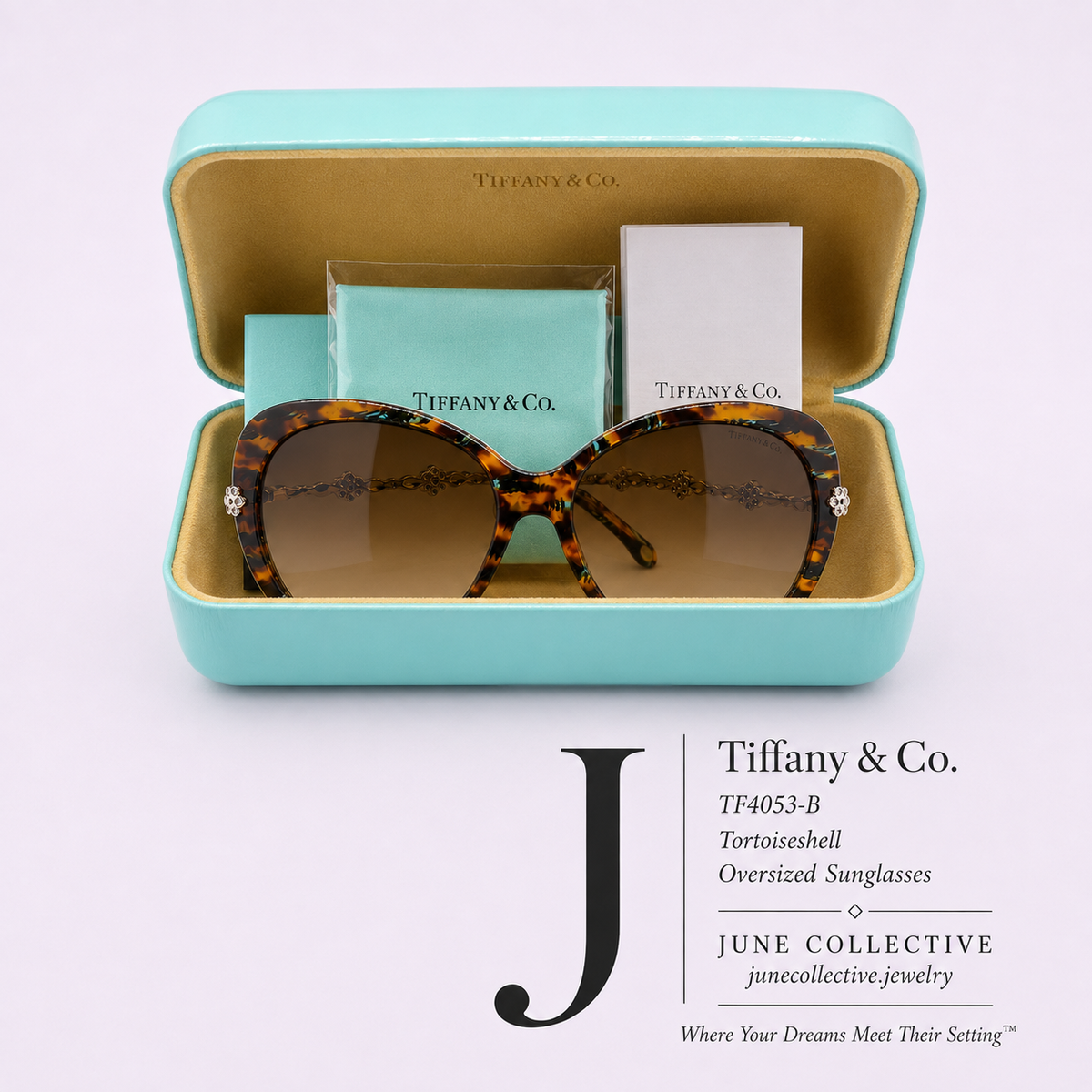 Tiffany & Co. TF4053-B Tortoiseshell Oversized Sunglasses