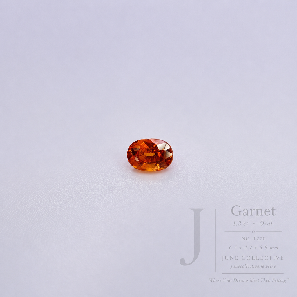 Natural Orange Garnet 1.20 Ct Oval Loose Gemstone