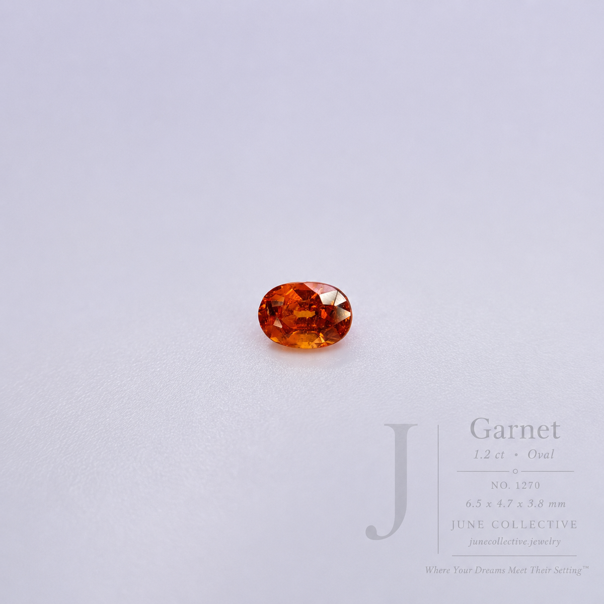 Natural Orange Garnet 1.20 Ct Oval Loose Gemstone