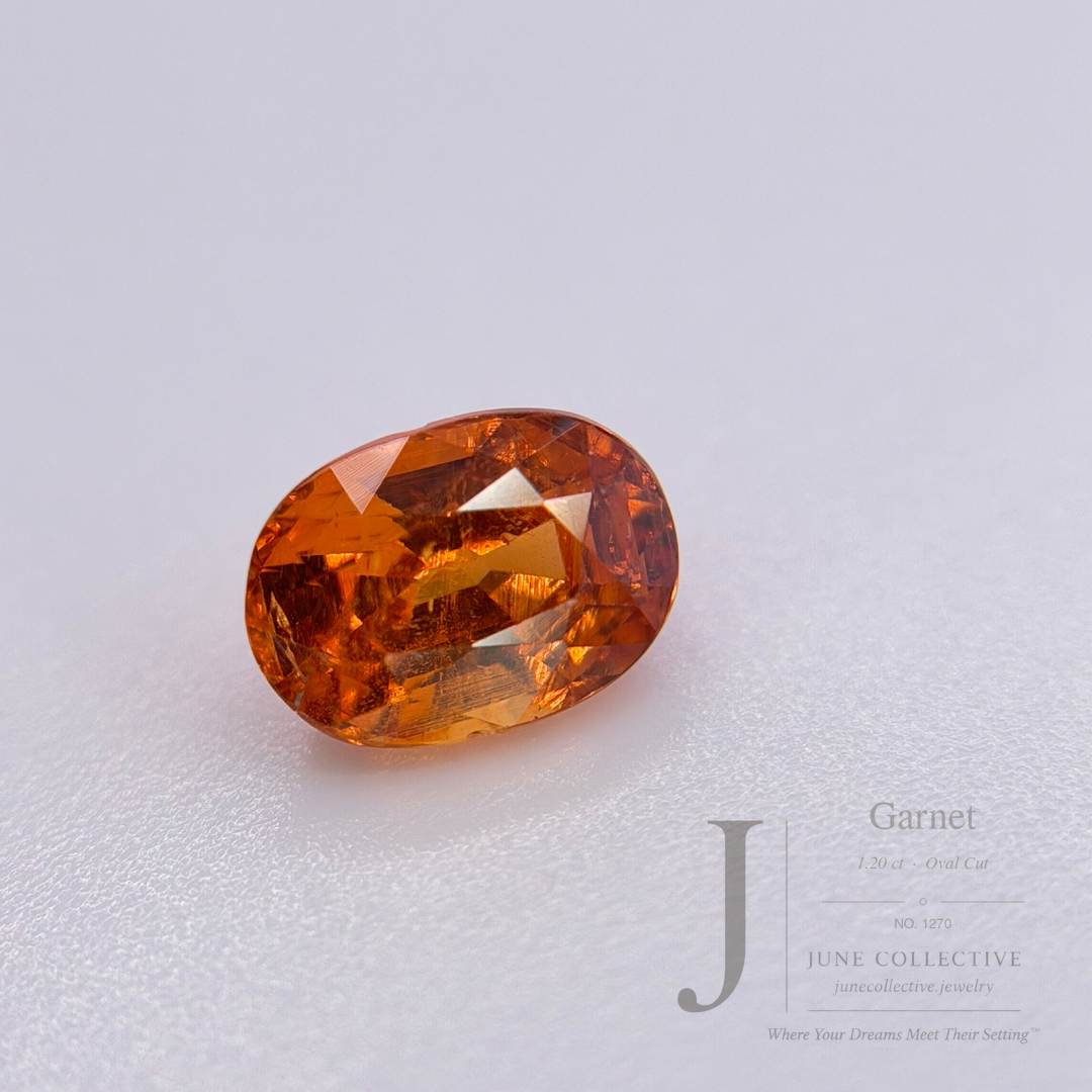 Natural Orange Garnet 1.20 Ct Oval Loose Gemstone