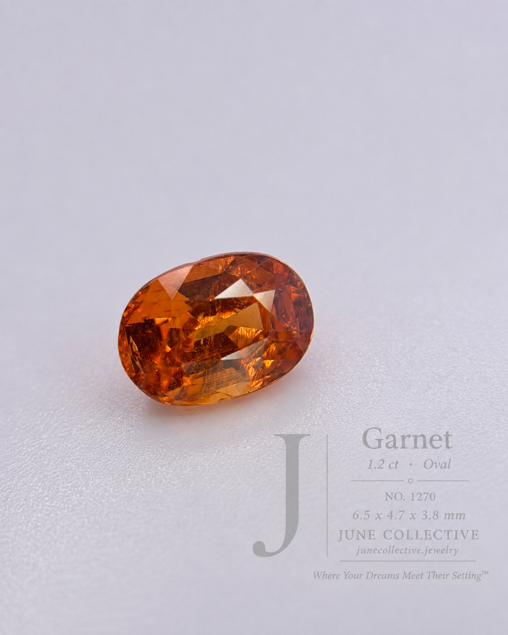 Natural Orange Garnet 1.20 Ct Oval Loose Gemstone