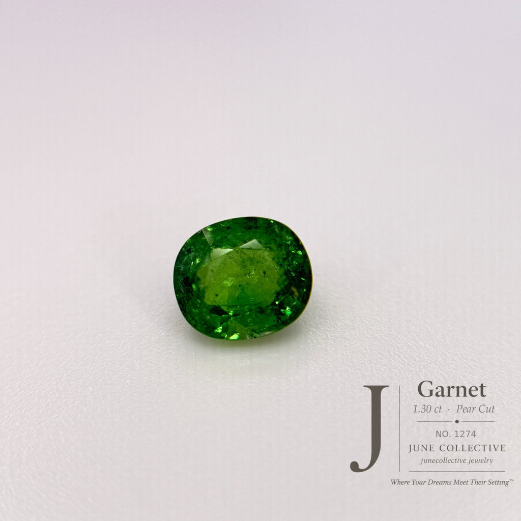 Natural Green Garnet 1.30 Ct Pear Cut Loose Gemstone