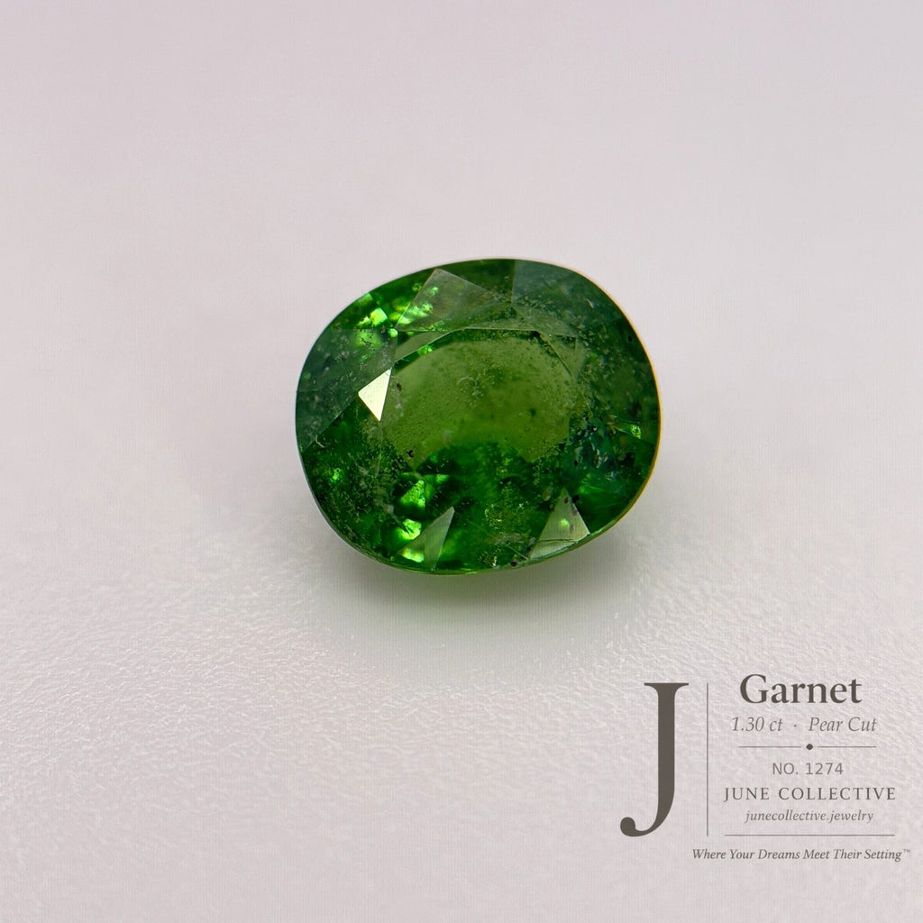 Natural Green Garnet 1.30 Ct Pear Cut Loose Gemstone